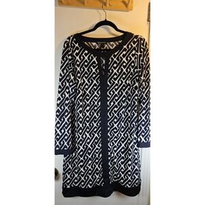 INC International Concepts Black Geometric Shift Dress Size Large